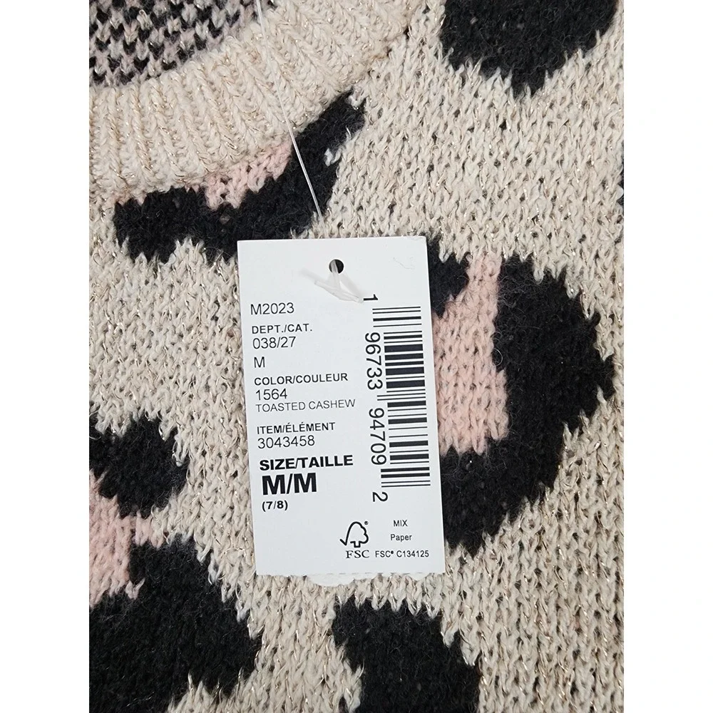 The Children's Place Sweater Dress Girls 7/8 Leopard Print Knit NWT - Picture 4 of 7